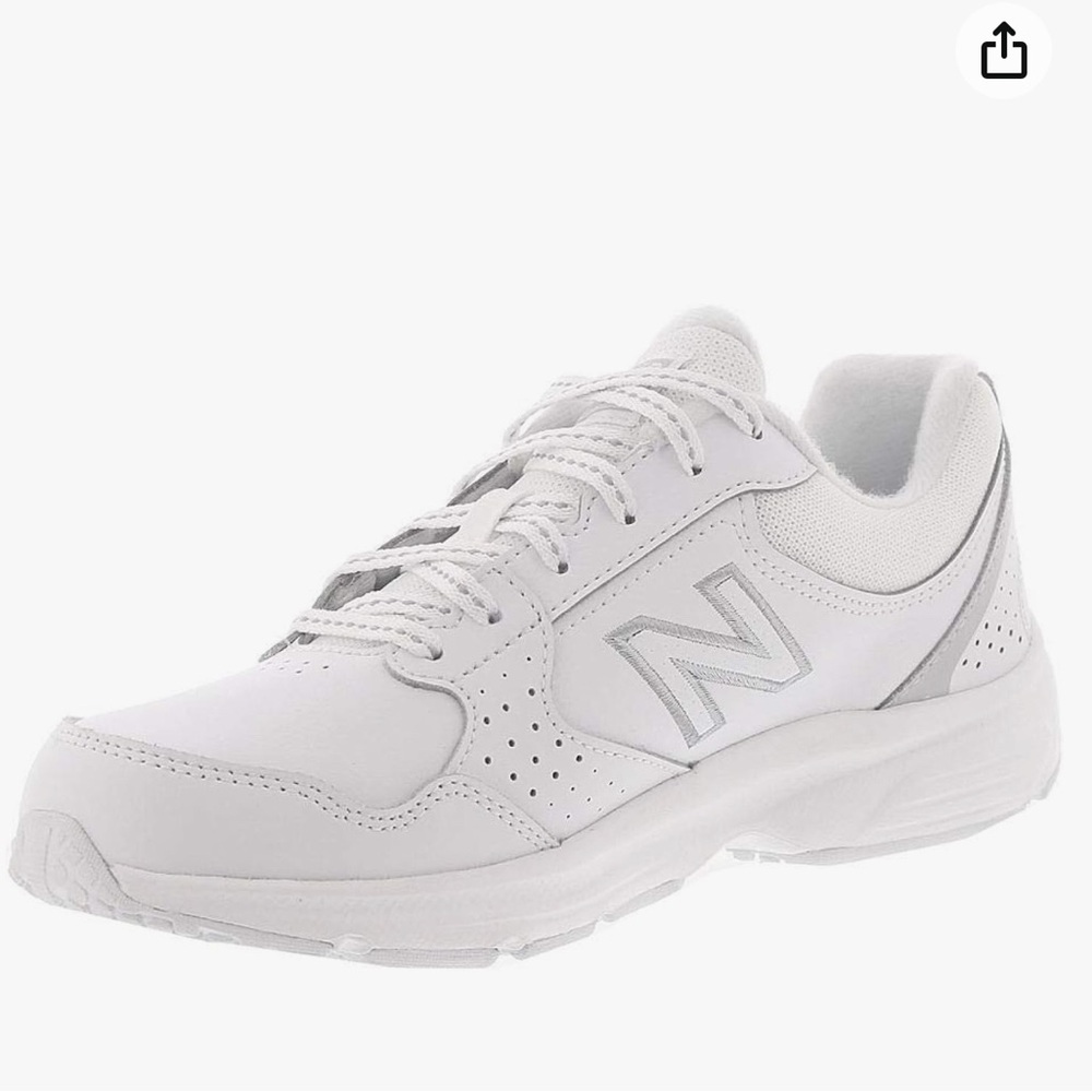 New Balance White and Silver Athletic Shoes